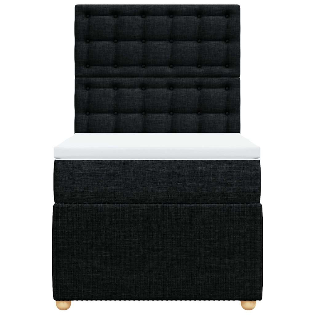 Sommier à lattes de lit avec matelas Noir 90x190 cm Tissu