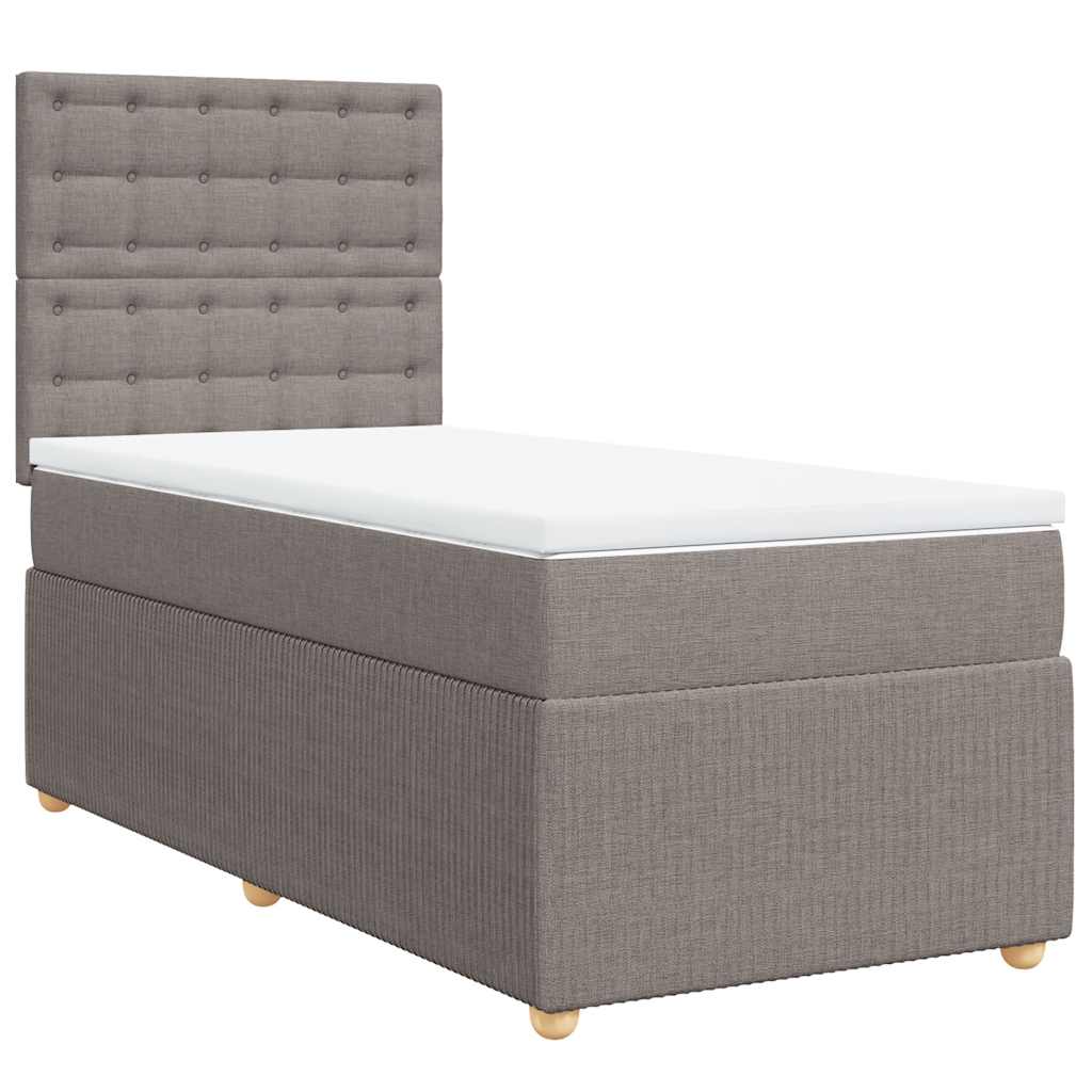 Sommier à lattes de lit avec matelas Taupe 90x190 cm Tissu - XIOS