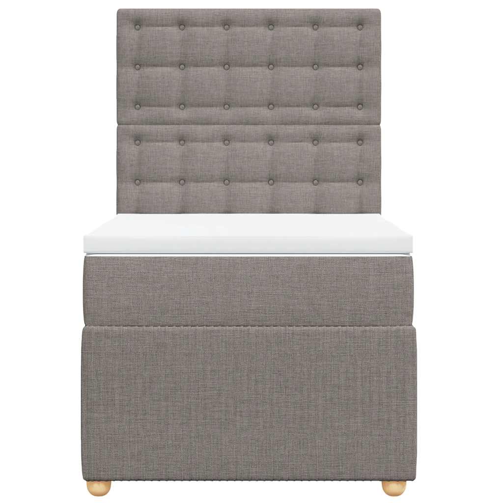 Sommier à lattes de lit avec matelas Taupe 90x190 cm Tissu - XIOS