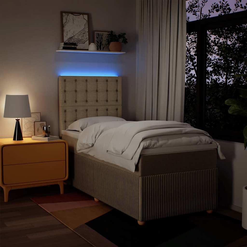 Sommier à lattes de lit et matelas Crème 90x190 cm Tissu - XIOS