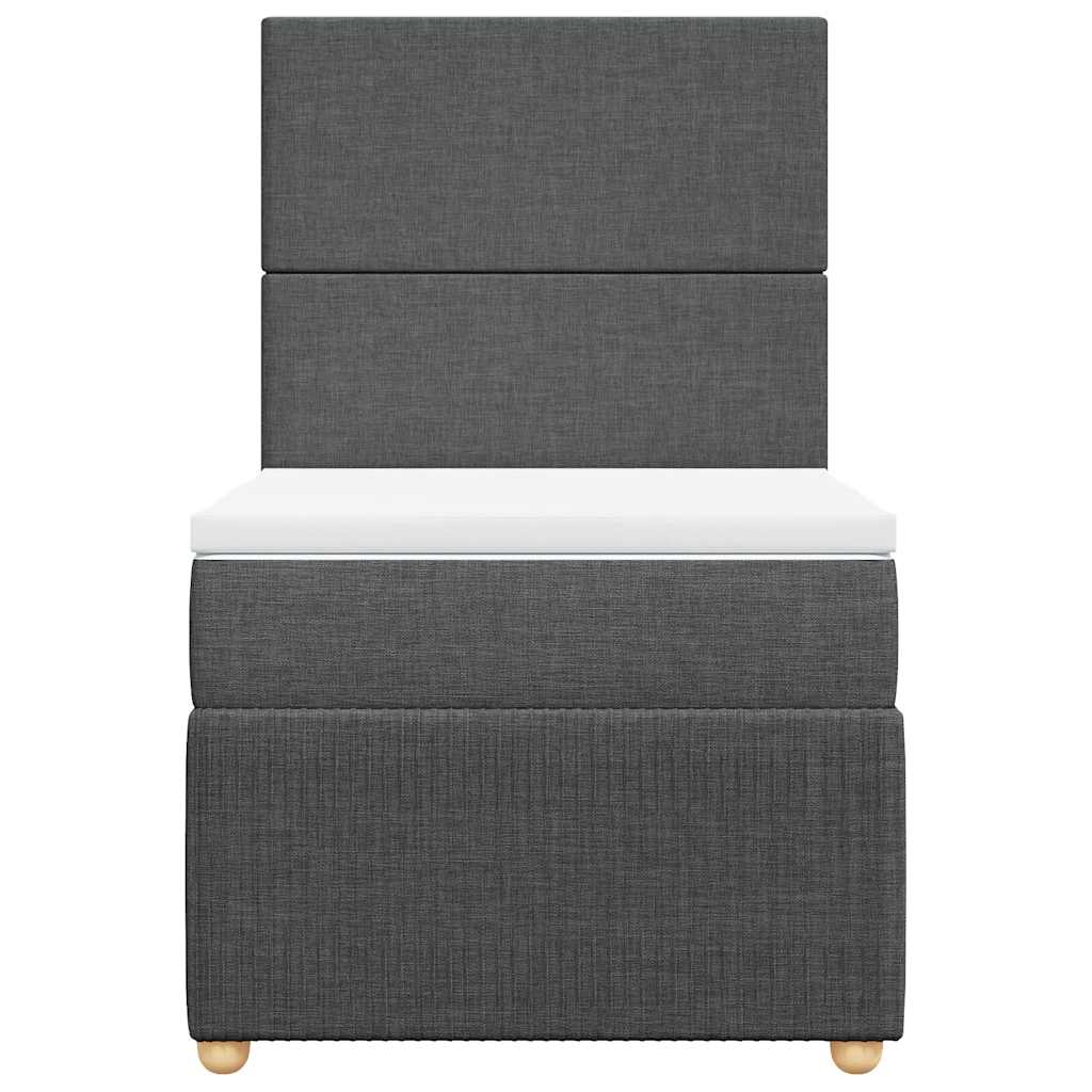 Sommier à lattes de lit avec matelas Gris foncé 90x200 cm Tissu - XIOS