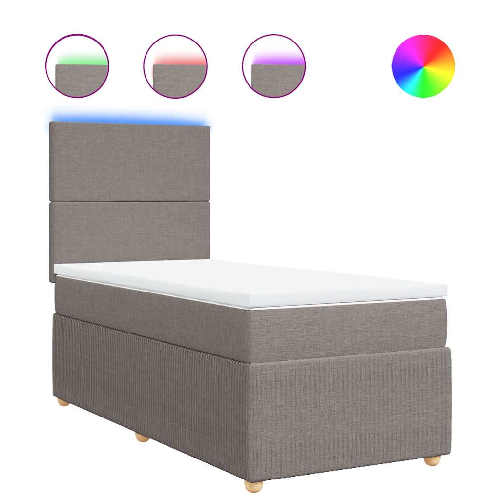 Sommier à lattes de lit avec matelas Taupe 90x200 cm Tissu - XIOS