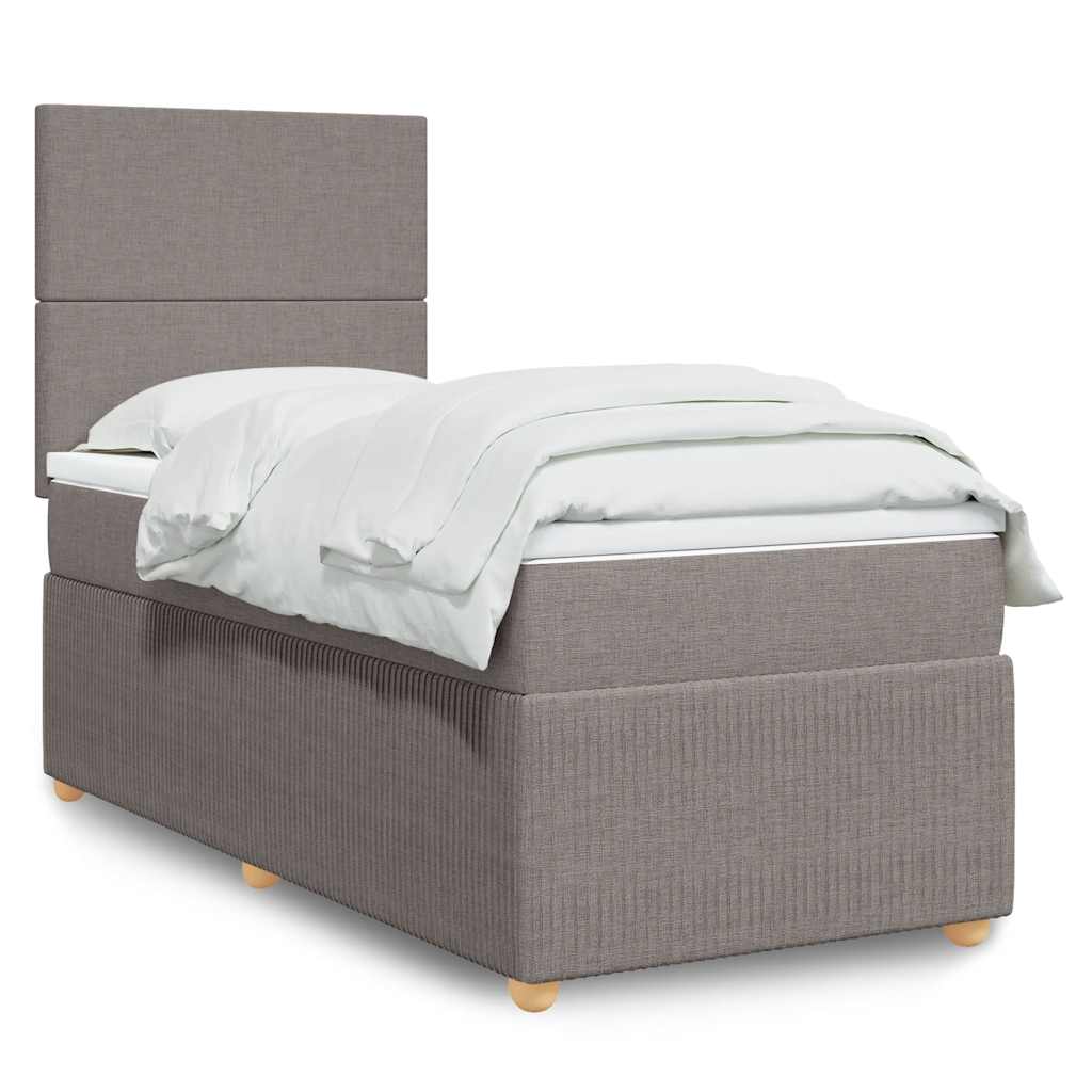 Sommier à lattes de lit avec matelas Taupe 90x200 cm Tissu - XIOS