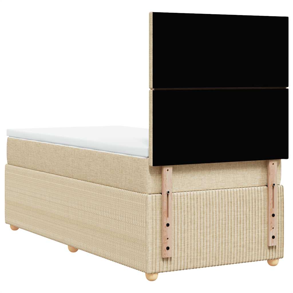 Sommier à lattes de lit avec matelas Crème 90x200 cm Tissu - XIOS
