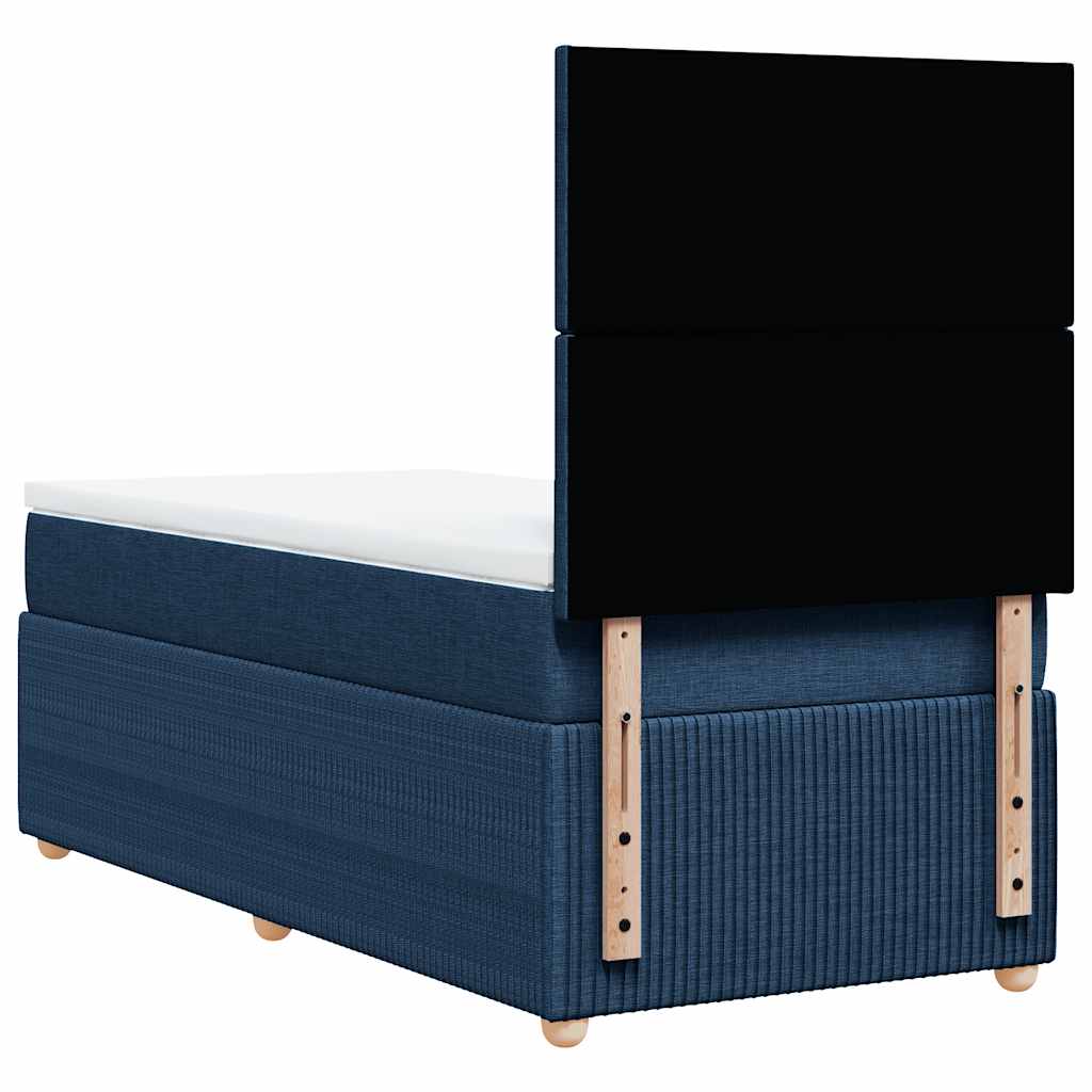 Sommier à lattes de lit avec matelas Bleu 90x200 cm Tissu - XIOS