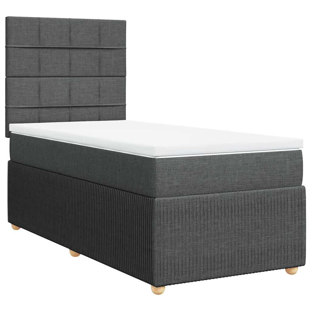 Sommier à lattes de lit avec matelas Gris foncé 90x200 cm Tissu - XIOS