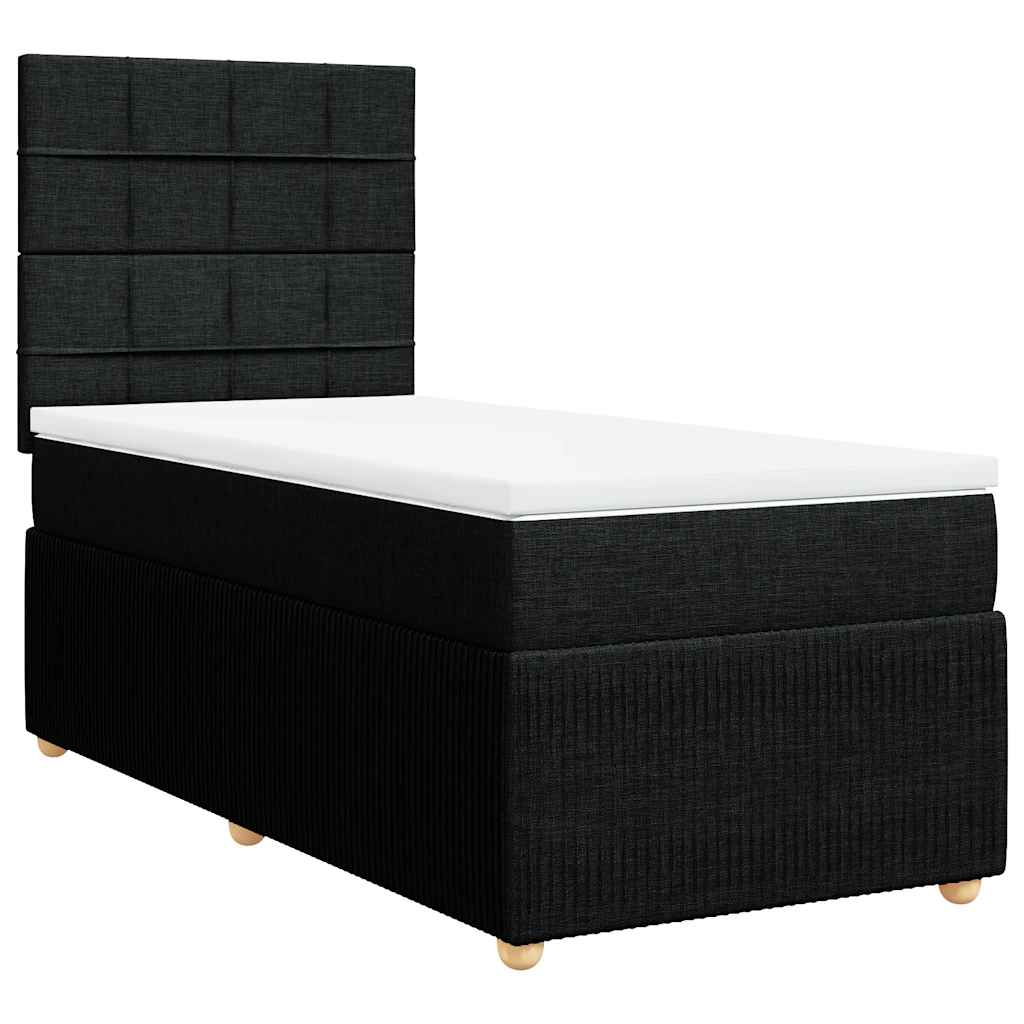 Sommier à lattes de lit avec matelas Noir 90x200 cm Tissu - XIOS