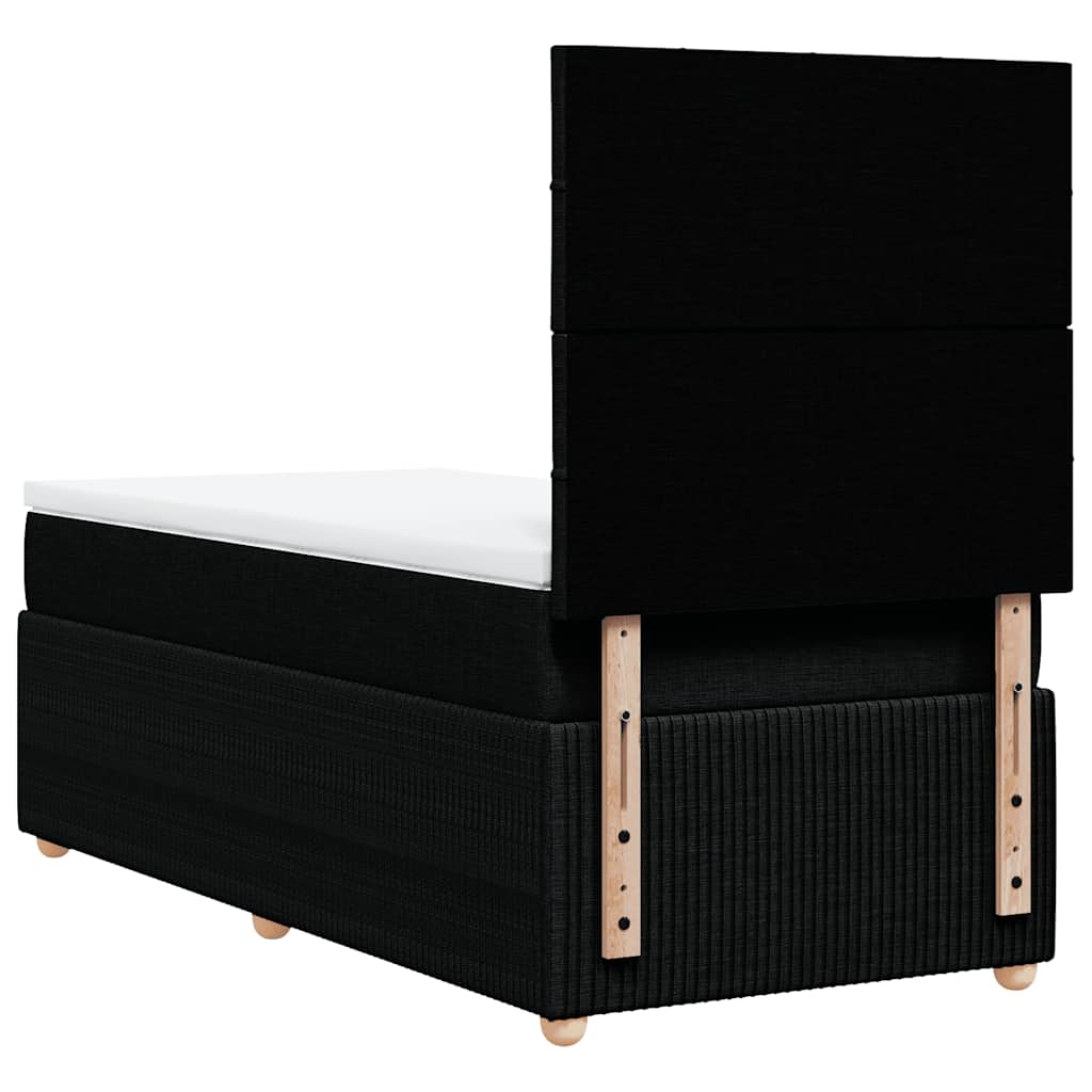 Sommier à lattes de lit avec matelas Noir 90x200 cm Tissu - XIOS