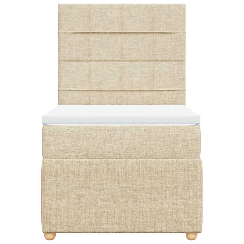Sommier à lattes de lit avec matelas Crème 90x200 cm Tissu - XIOS