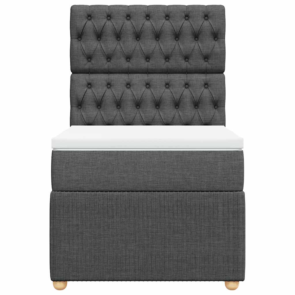 Sommier à lattes de lit avec matelas Gris foncé 90x200 cm Tissu - XIOS