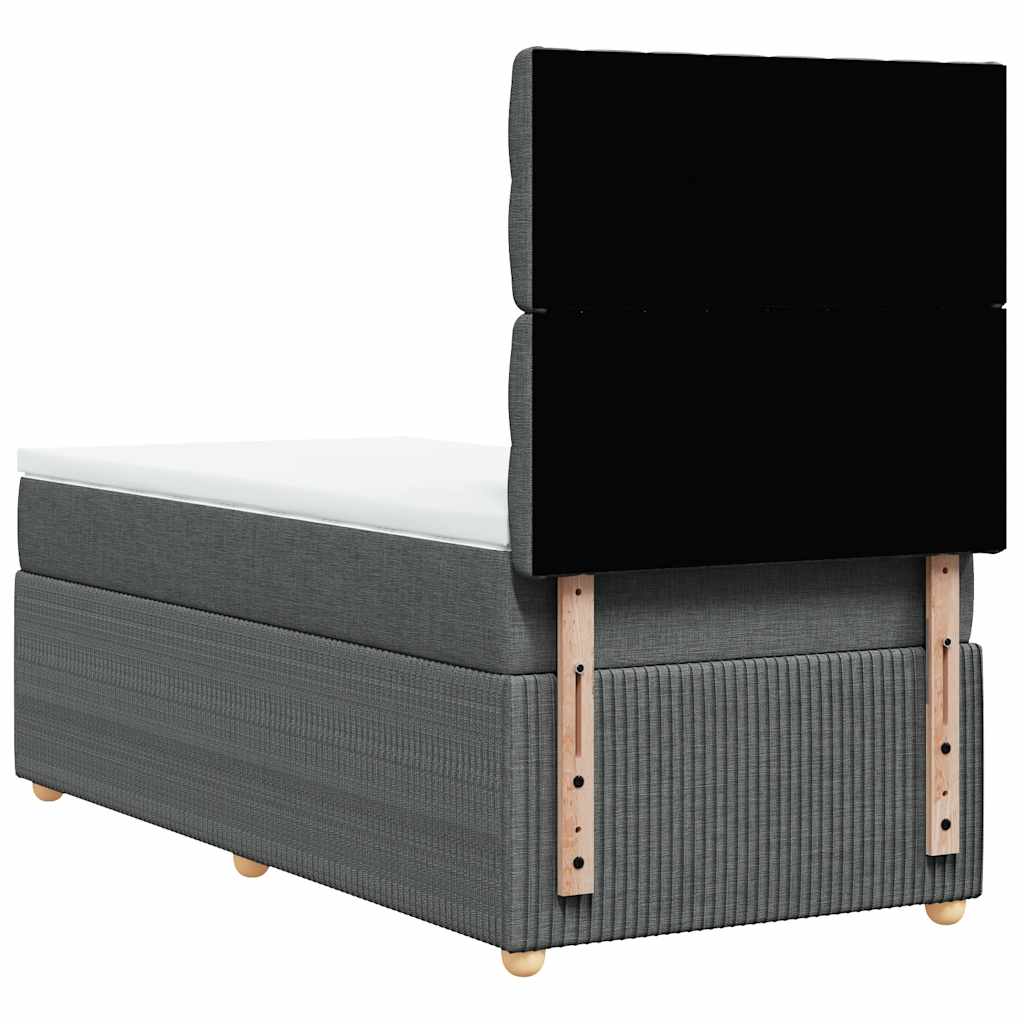 Sommier à lattes de lit avec matelas Gris foncé 90x200 cm Tissu - XIOS