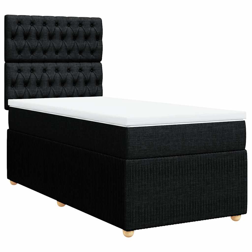 Sommier à lattes de lit avec matelas Noir 90x200 cm Tissu - XIOS