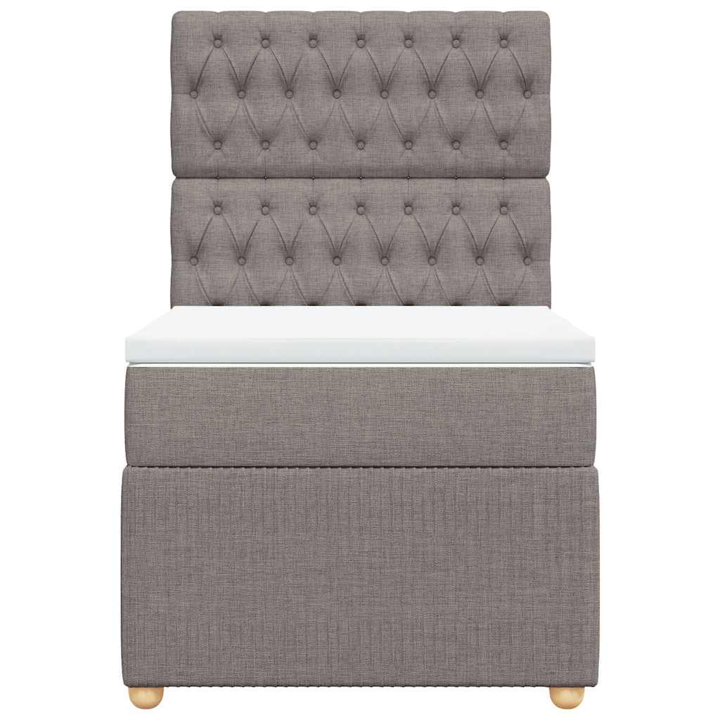 Sommier à lattes de lit avec matelas Taupe 90x200 cm Tissu - XIOS