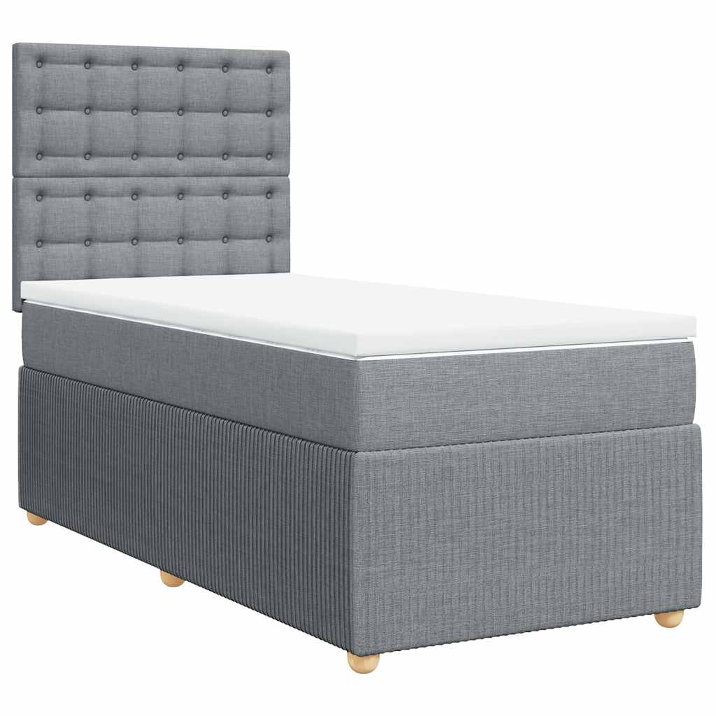 Sommier à lattes de lit avec matelas Gris clair 90x200 cm Tissu - XIOS