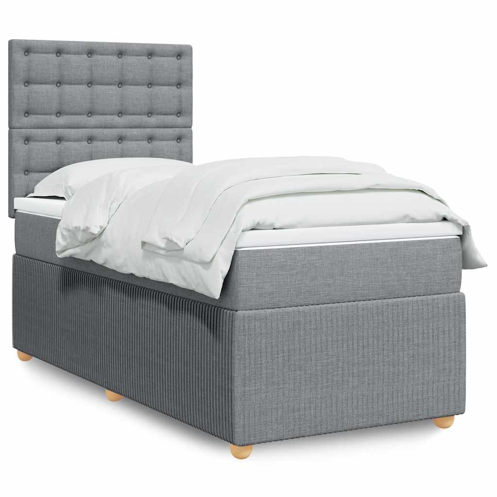 Sommier à lattes de lit avec matelas Gris clair 90x200 cm Tissu - XIOS