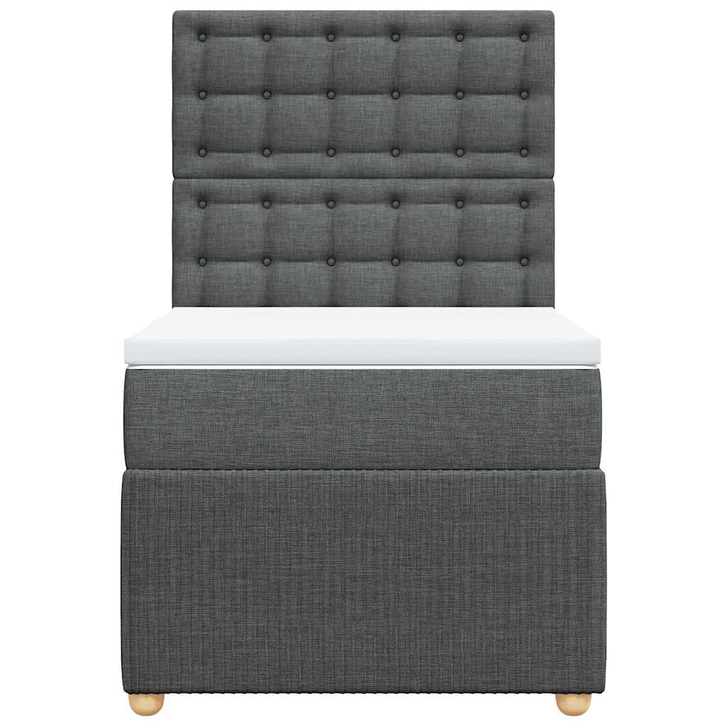 Sommier à lattes de lit avec matelas Gris foncé 90x200 cm Tissu - XIOS