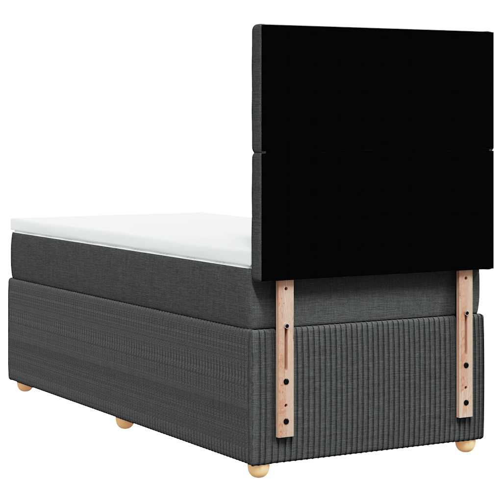 Sommier à lattes de lit avec matelas Gris foncé 90x200 cm Tissu - XIOS