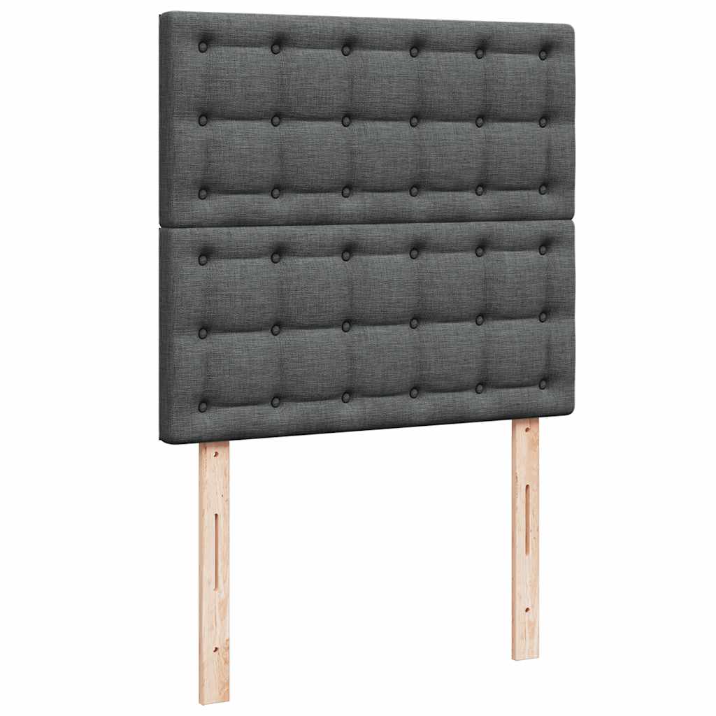 Sommier à lattes de lit avec matelas Gris foncé 90x200 cm Tissu - XIOS