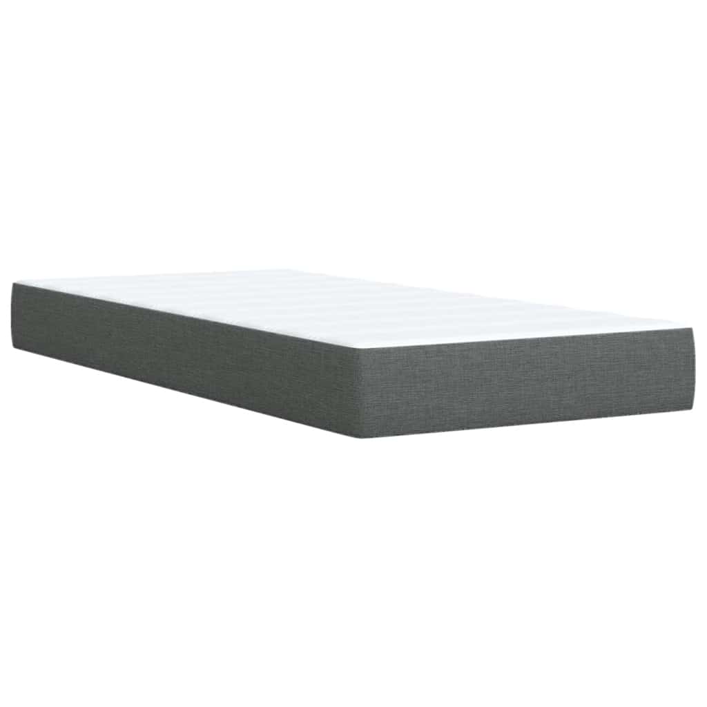 Sommier à lattes de lit avec matelas Gris foncé 90x200 cm Tissu - XIOS