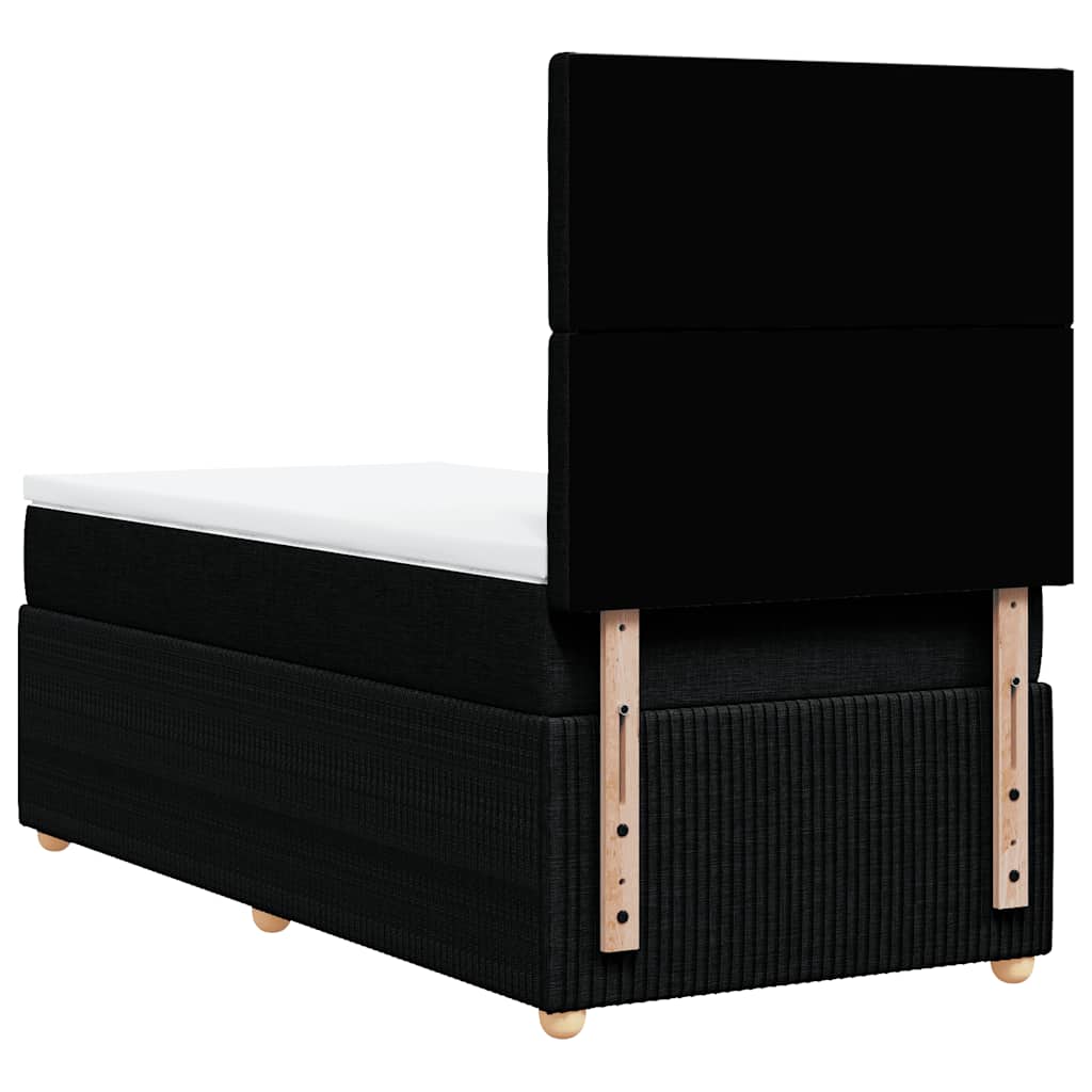 Sommier à lattes de lit avec matelas Noir 90x200 cm Tissu - XIOS