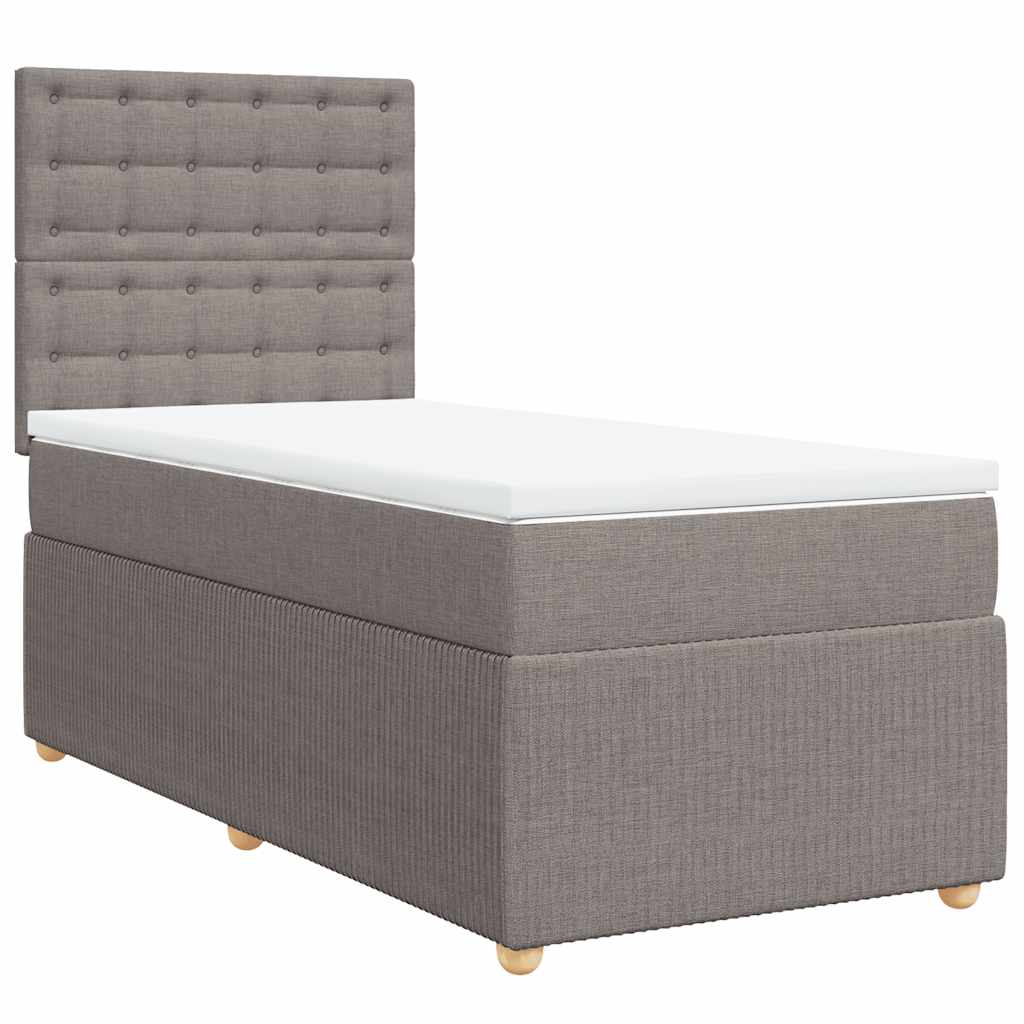 Sommier à lattes de lit avec matelas Taupe 90x200 cm Tissu - XIOS