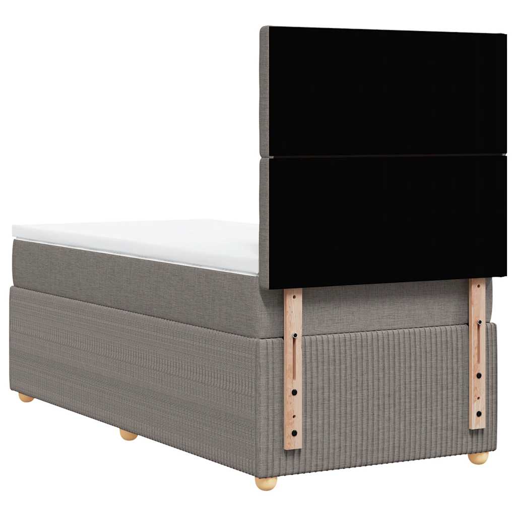 Sommier à lattes de lit avec matelas Taupe 90x200 cm Tissu - XIOS