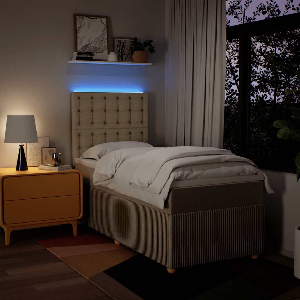 Sommier à lattes de lit avec matelas Crème 90x200 cm Tissu - XIOS