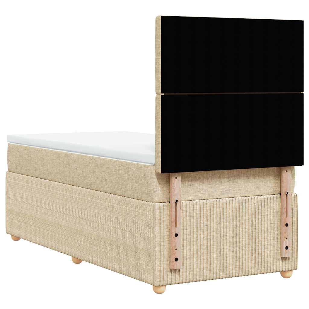 Sommier à lattes de lit avec matelas Crème 90x200 cm Tissu - XIOS