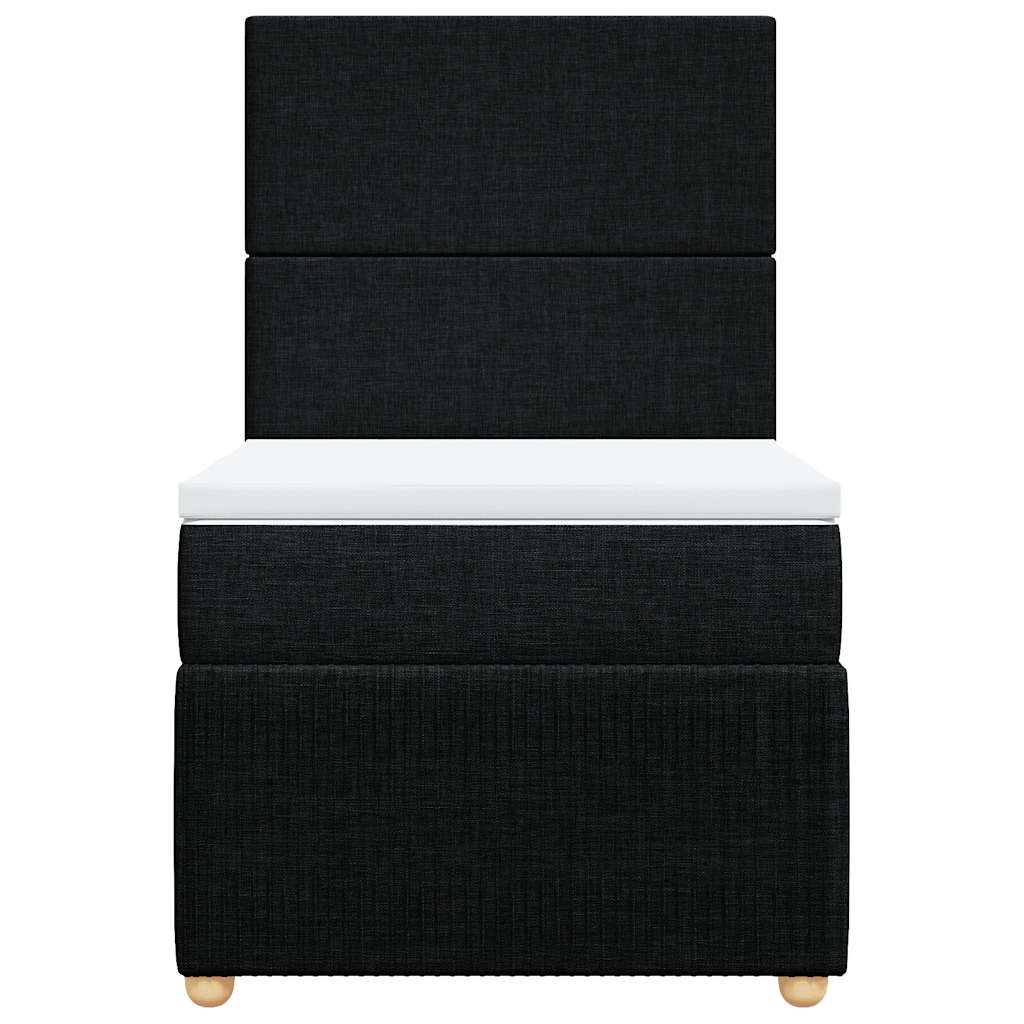 Sommier à lattes de lit avec matelas Noir 100x200 cm Tissu - XIOS