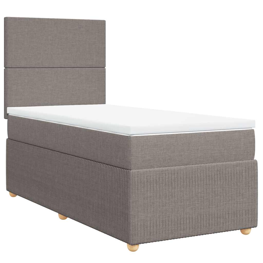 Sommier à lattes de lit avec matelas Taupe 100x200 cm Tissu - XIOS