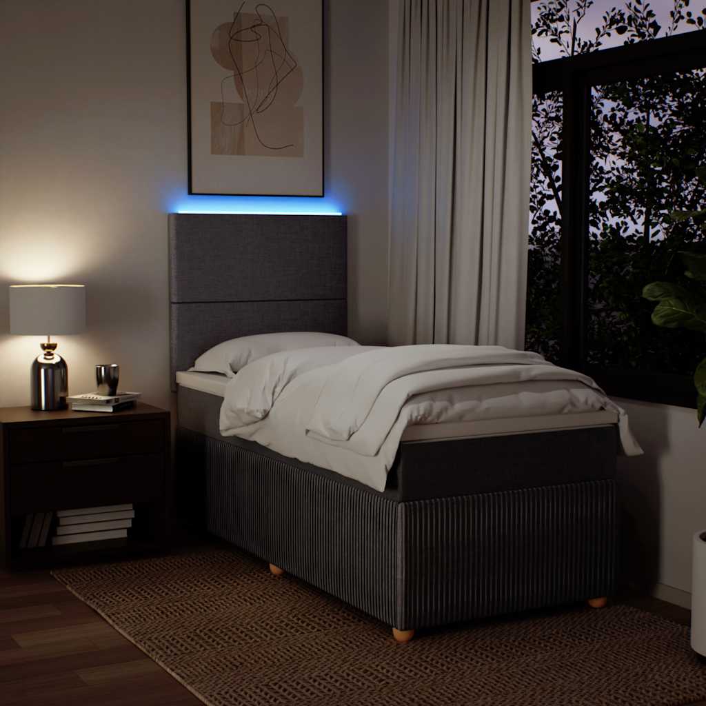 Sommier à lattes de lit avec matelas Taupe 100x200 cm Tissu - XIOS