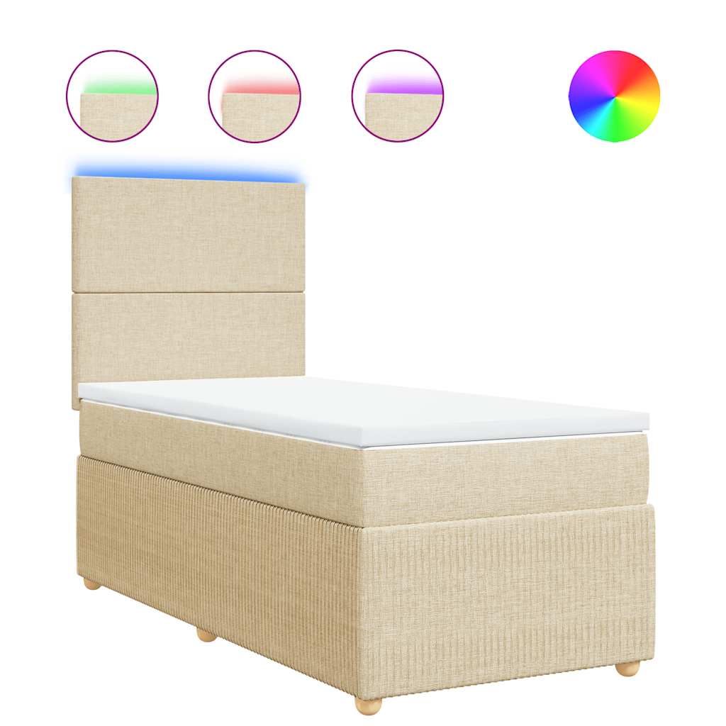 Sommier à lattes de lit avec matelas Crème 100x200 cm Tissu - XIOS