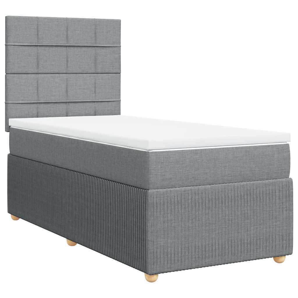 Sommier à lattes de lit avec matelas Gris clair 100x200cm Tissu - XIOS
