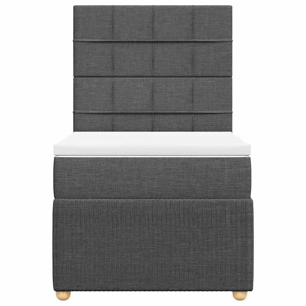Sommier à lattes de lit avec matelas Gris foncé 100x200cm Tissu - XIOS