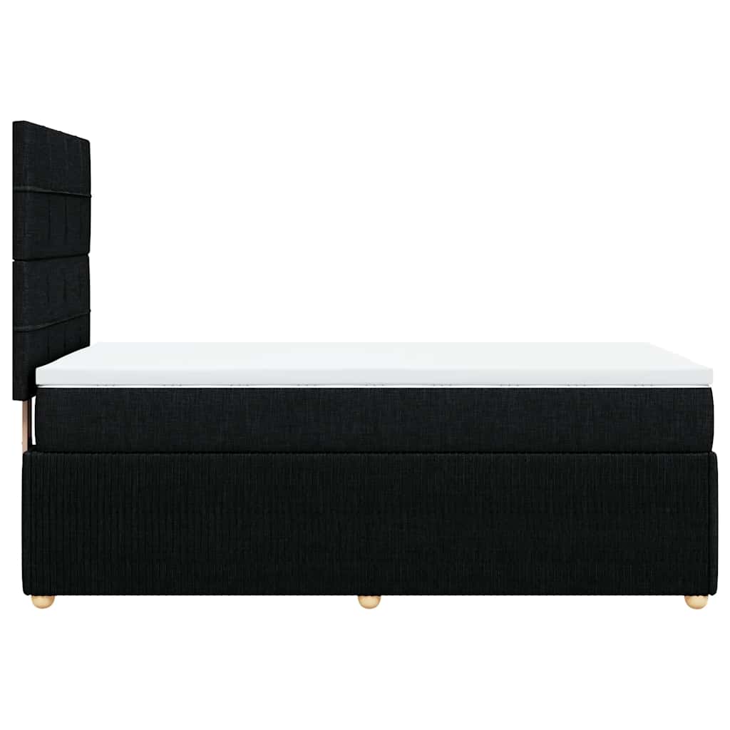 Sommier à lattes de lit avec matelas Noir 100x200 cm Tissu - XIOS