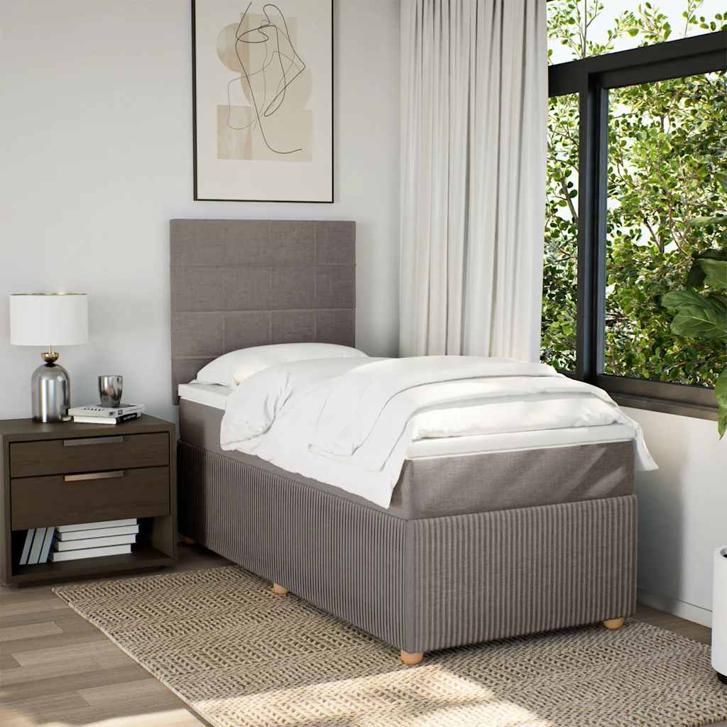 Sommier à lattes de lit avec matelas Taupe 100x200 cm Tissu - XIOS