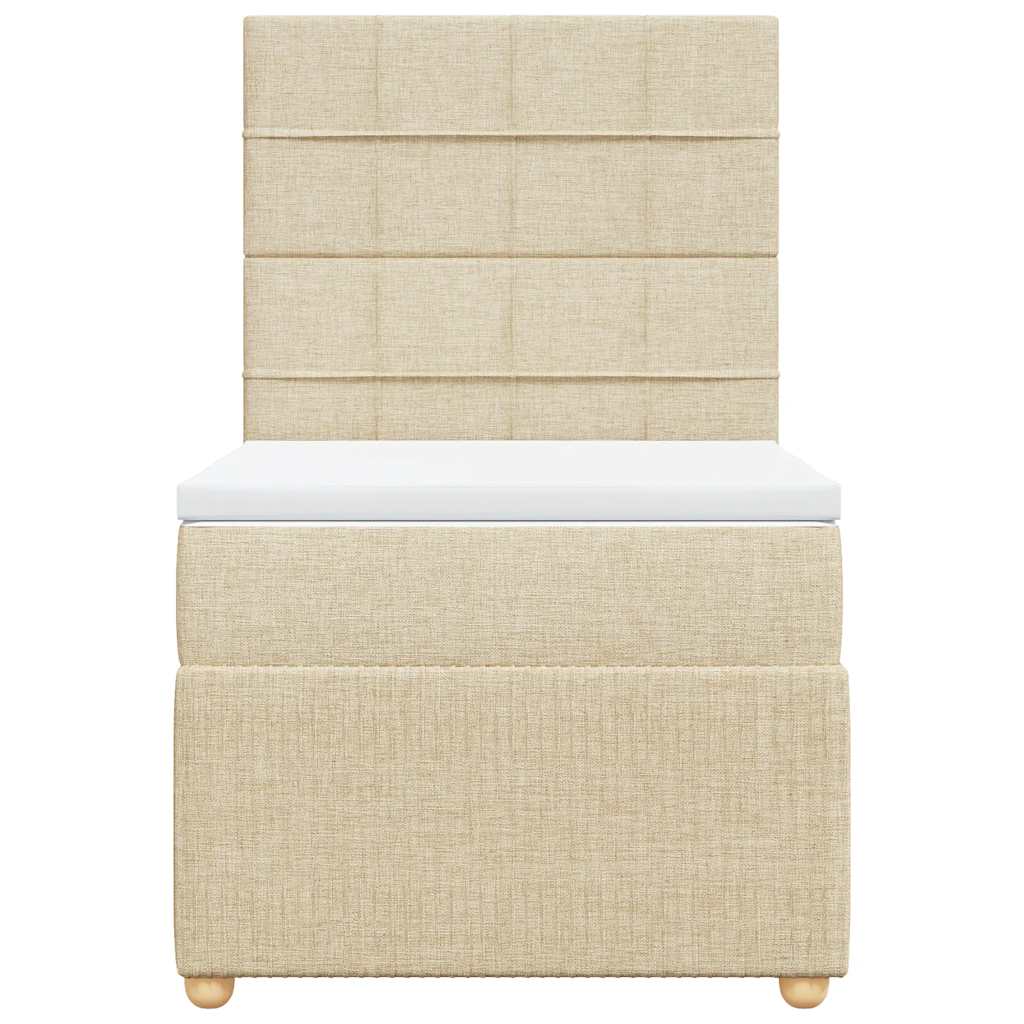 Sommier à lattes de lit avec matelas Crème 100x200 cm Tissu - XIOS