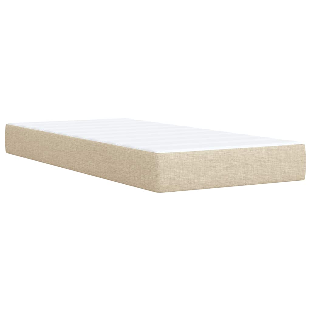 Sommier à lattes de lit avec matelas Crème 100x200 cm Tissu - XIOS