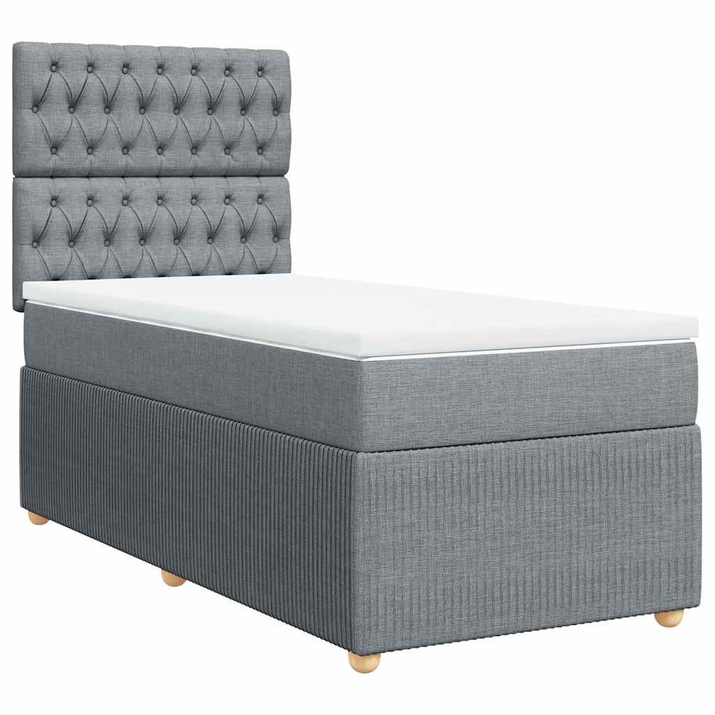 Sommier à lattes de lit avec matelas Gris clair 100x200cm Tissu - XIOS