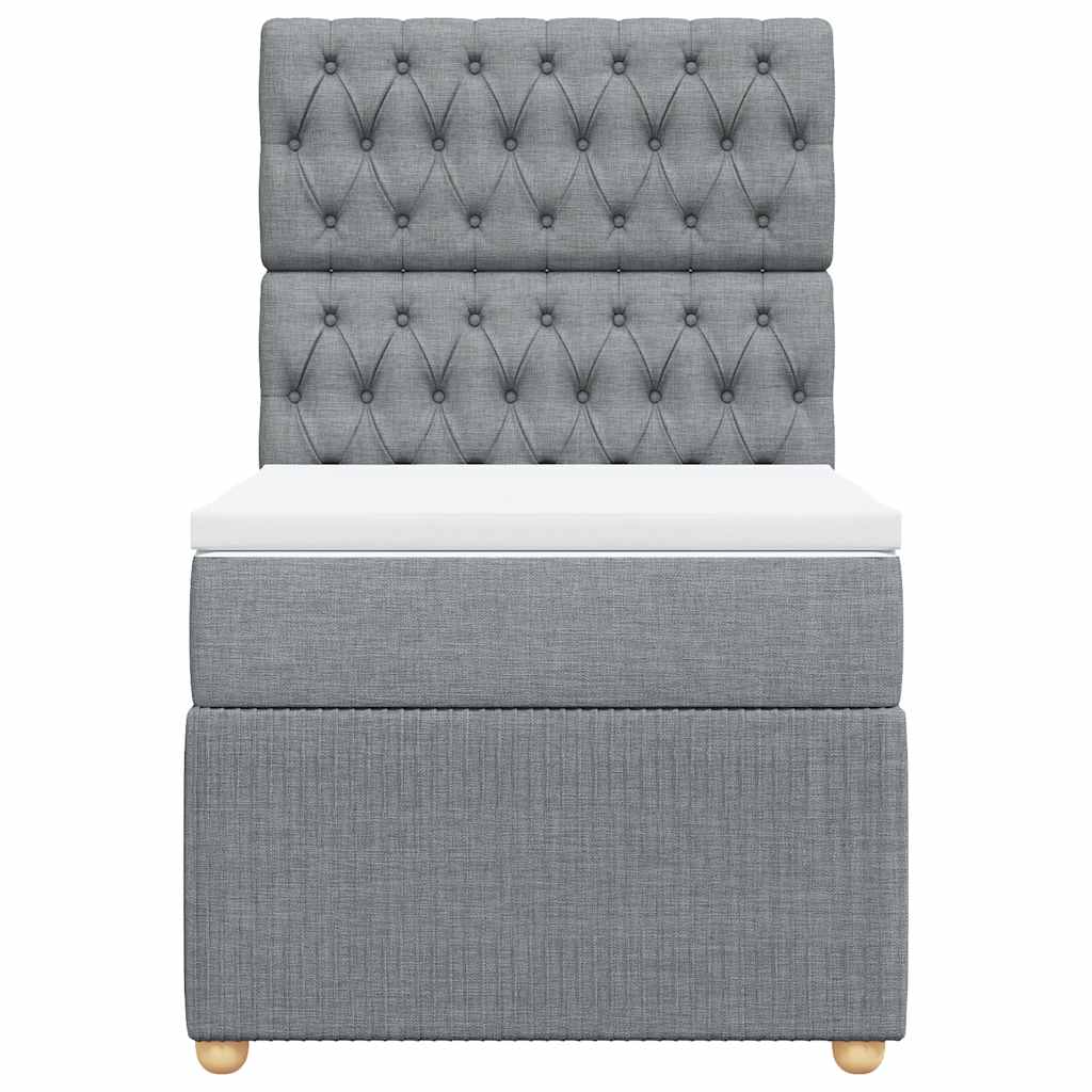 Sommier à lattes de lit avec matelas Gris clair 100x200cm Tissu - XIOS