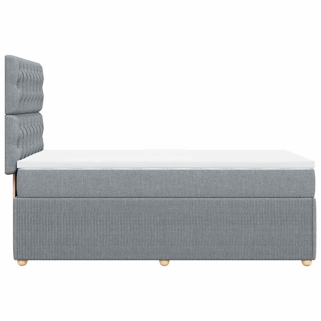 Sommier à lattes de lit avec matelas Gris clair 100x200cm Tissu - XIOS