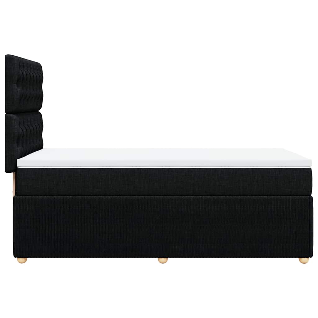 Sommier à lattes de lit avec matelas Noir 100x200 cm Tissu - XIOS