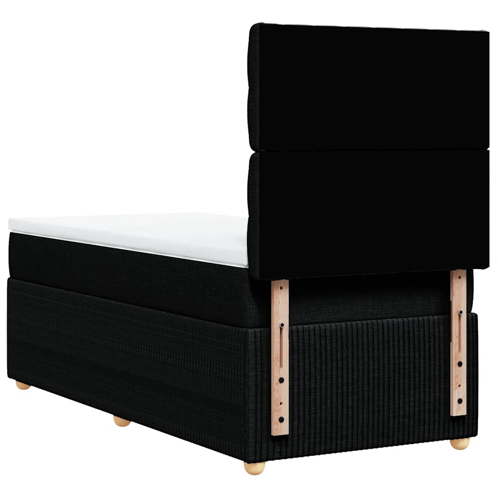 Sommier à lattes de lit avec matelas Noir 100x200 cm Tissu - XIOS