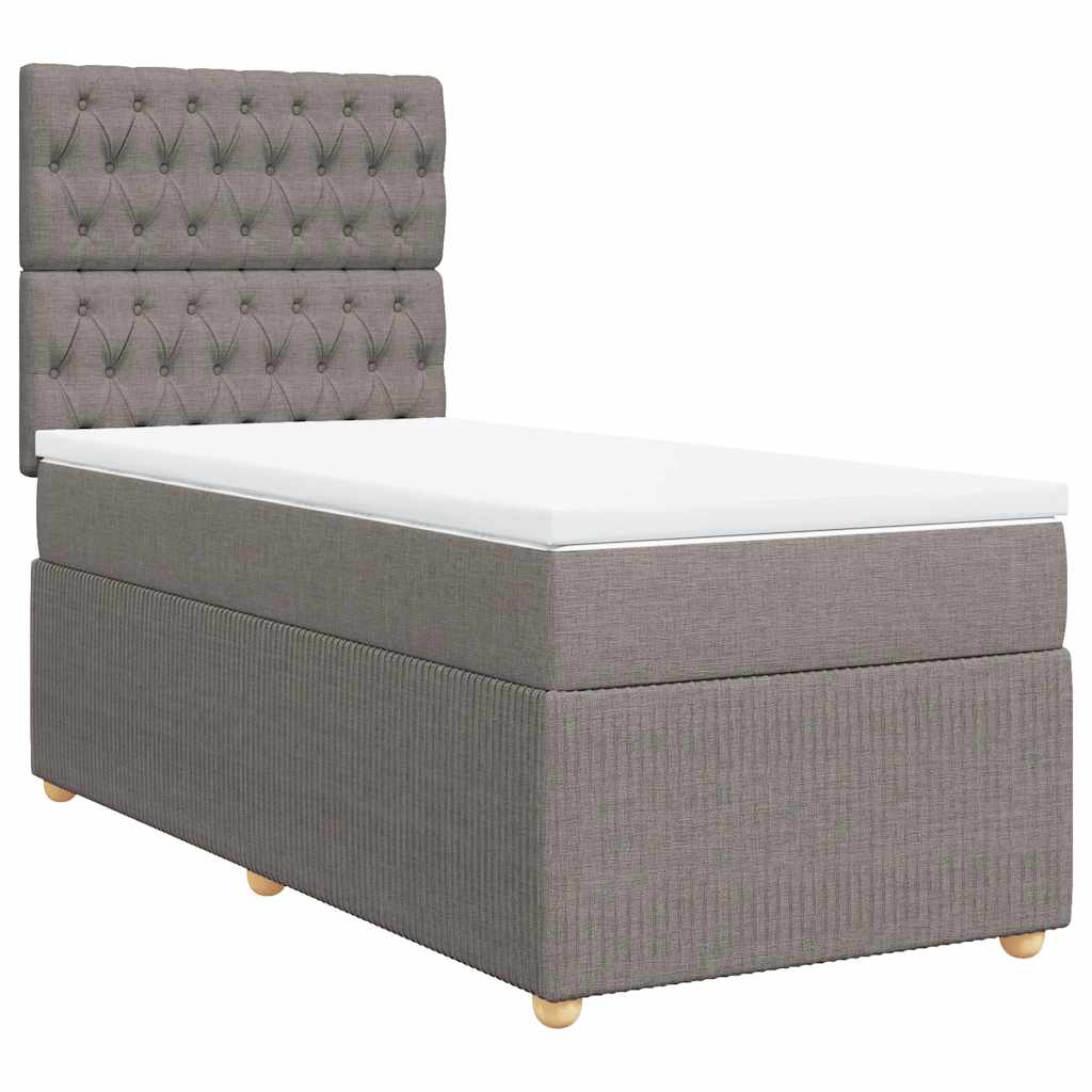 Sommier à lattes de lit avec matelas Taupe 100x200 cm Tissu - XIOS