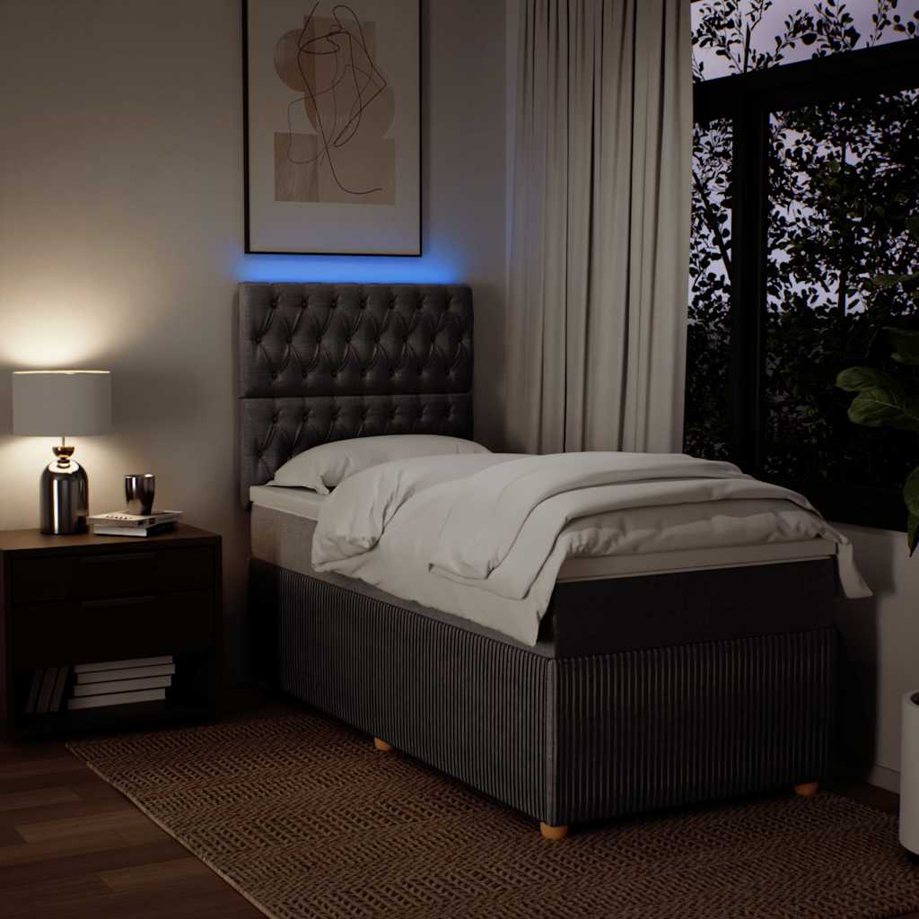 Sommier à lattes de lit avec matelas Taupe 100x200 cm Tissu - XIOS