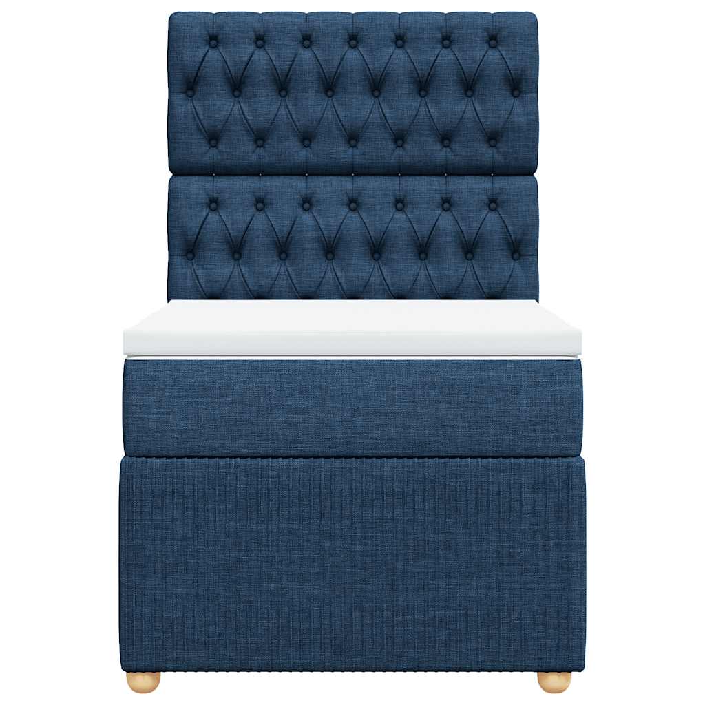 Sommier à lattes de lit avec matelas Bleu 100x200 cm Tissu - XIOS