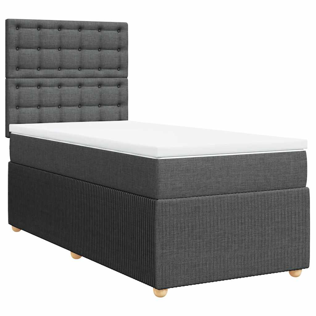 Sommier à lattes de lit avec matelas Gris foncé 100x200cm Tissu - XIOS