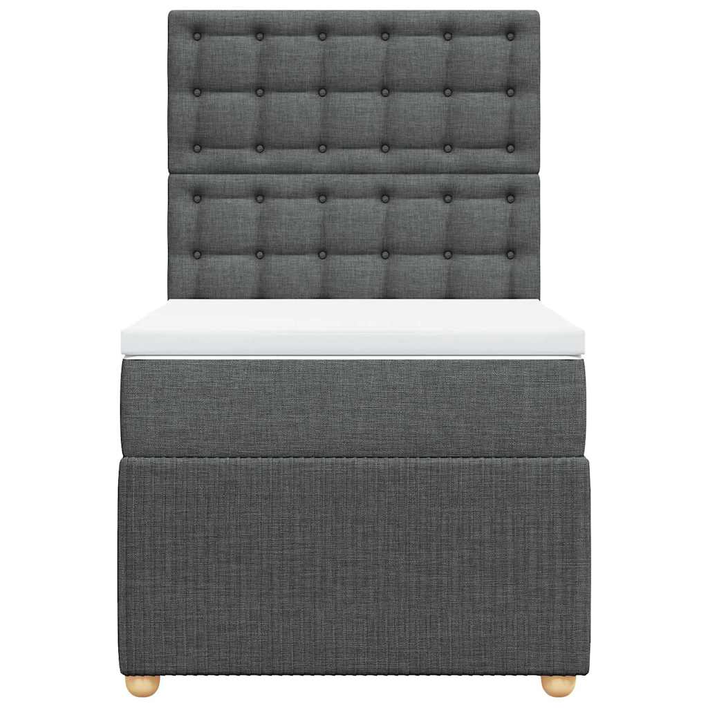 Sommier à lattes de lit avec matelas Gris foncé 100x200cm Tissu - XIOS