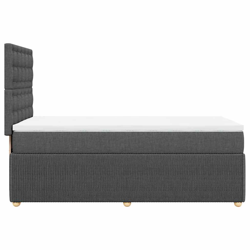 Sommier à lattes de lit avec matelas Gris foncé 100x200cm Tissu - XIOS