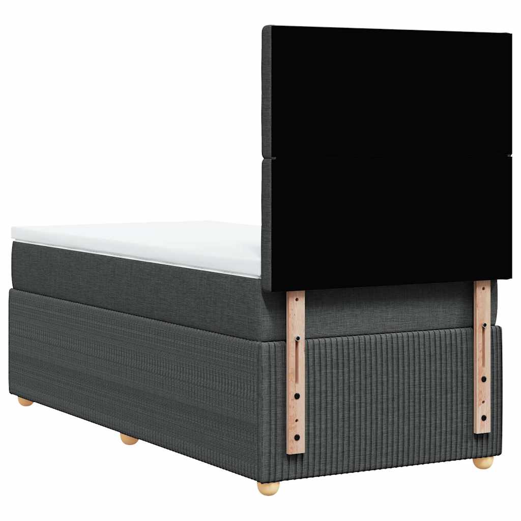 Sommier à lattes de lit avec matelas Gris foncé 100x200cm Tissu - XIOS
